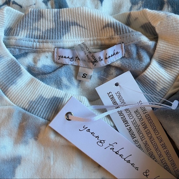 YOUNG FABULOUS & BROKE NWT Saltwater Crew Neck Tie Dye Sweatshirt Size Small - Picture 12 of 14
